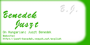 benedek juszt business card